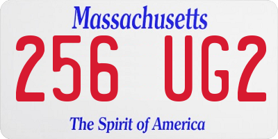 MA license plate 256UG2