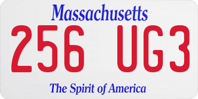 MA license plate 256UG3