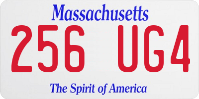 MA license plate 256UG4