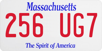 MA license plate 256UG7