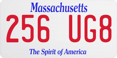 MA license plate 256UG8