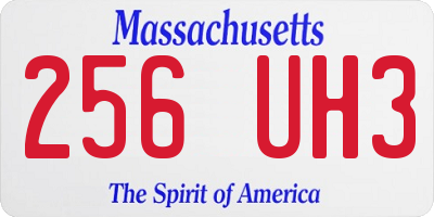 MA license plate 256UH3