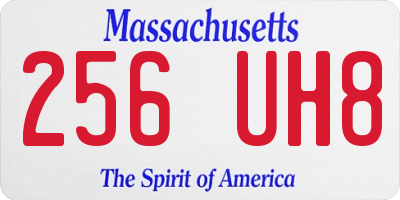 MA license plate 256UH8