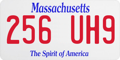 MA license plate 256UH9