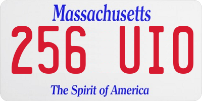 MA license plate 256UI0