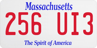 MA license plate 256UI3