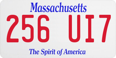 MA license plate 256UI7