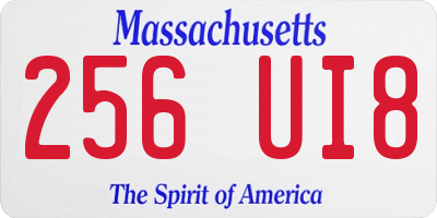 MA license plate 256UI8