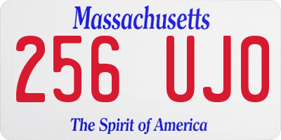 MA license plate 256UJ0