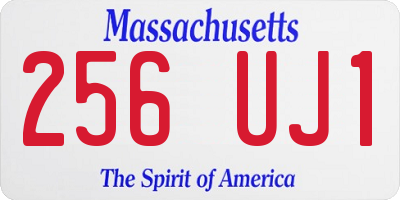 MA license plate 256UJ1