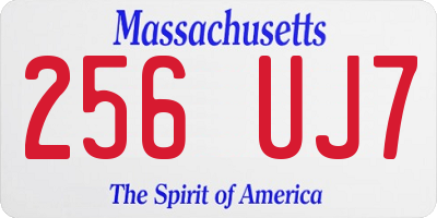 MA license plate 256UJ7