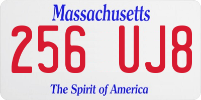 MA license plate 256UJ8