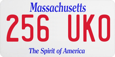 MA license plate 256UK0