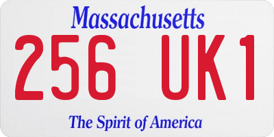 MA license plate 256UK1