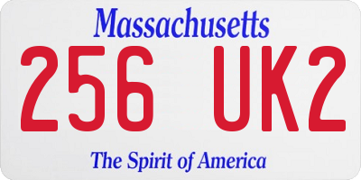 MA license plate 256UK2