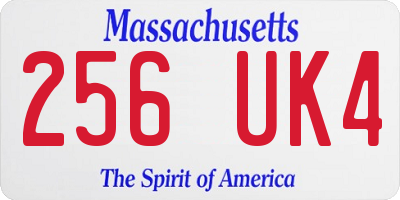 MA license plate 256UK4