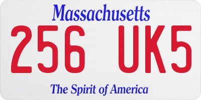 MA license plate 256UK5
