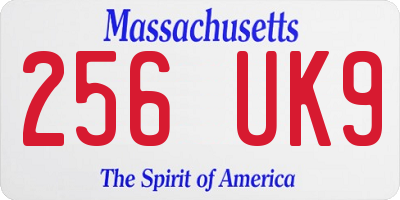 MA license plate 256UK9