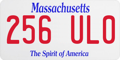 MA license plate 256UL0