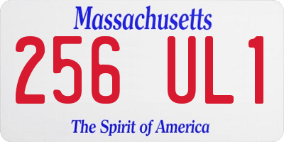 MA license plate 256UL1
