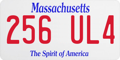 MA license plate 256UL4