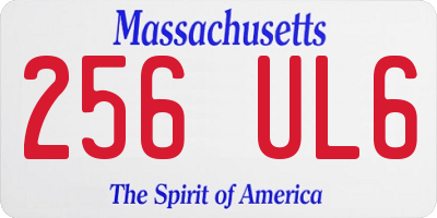 MA license plate 256UL6