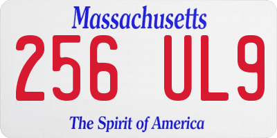 MA license plate 256UL9