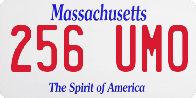 MA license plate 256UM0