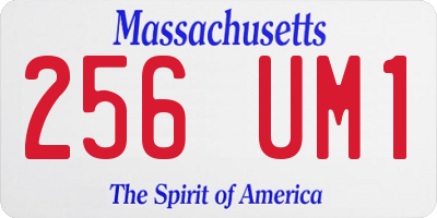MA license plate 256UM1