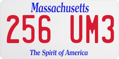 MA license plate 256UM3
