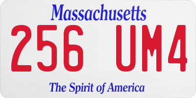 MA license plate 256UM4