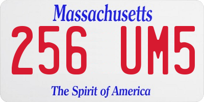 MA license plate 256UM5