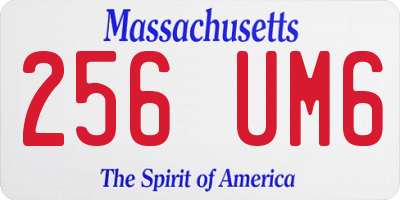 MA license plate 256UM6