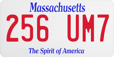 MA license plate 256UM7