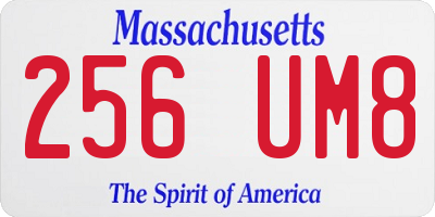 MA license plate 256UM8
