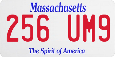 MA license plate 256UM9