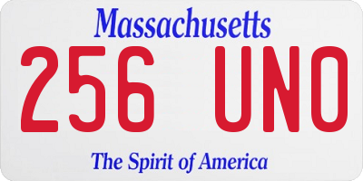 MA license plate 256UN0