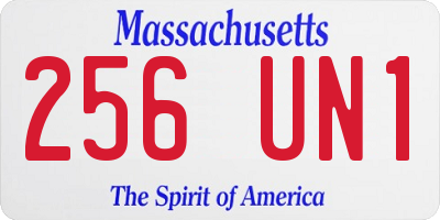 MA license plate 256UN1