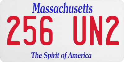 MA license plate 256UN2