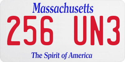 MA license plate 256UN3