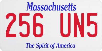MA license plate 256UN5