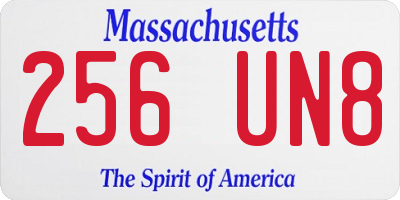 MA license plate 256UN8