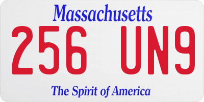 MA license plate 256UN9
