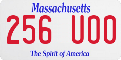 MA license plate 256UO0