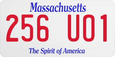 MA license plate 256UO1