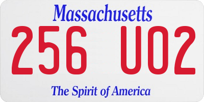 MA license plate 256UO2