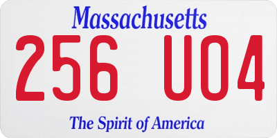 MA license plate 256UO4