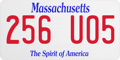 MA license plate 256UO5