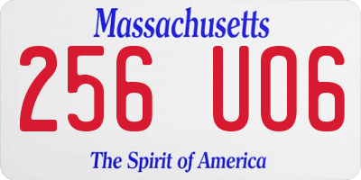 MA license plate 256UO6