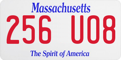 MA license plate 256UO8
